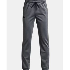 NWOT Under Armour Boys Youth Rival Fleece Tapered Joggers Gray Size XS $50 1E25